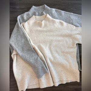 Uniqlo Sweaters in Gray and Cream